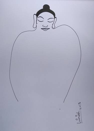 Black Drawing Buddha thumb