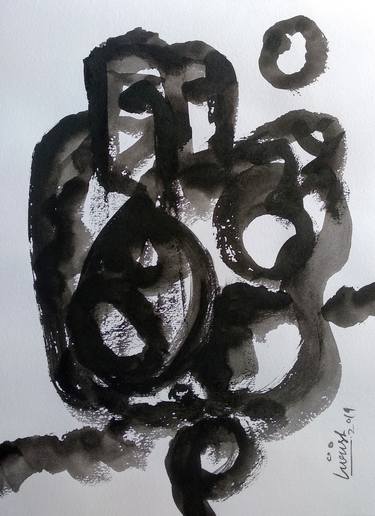 Original Abstract Expressionism Abstract Drawings by Girish Chandra Vidyaratna