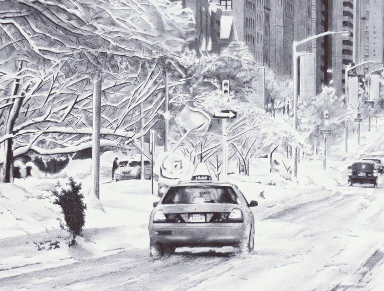Original Photorealism Cities Drawing by Andrey Poletaev