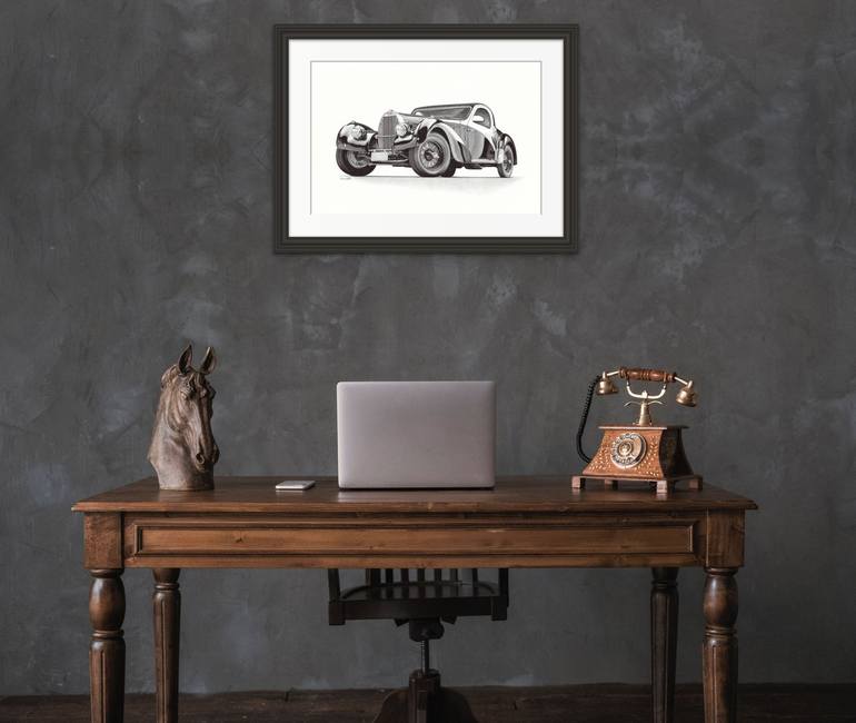 Original Illustration Automobile Drawing by Andrey Poletaev