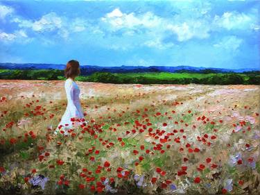 Saatchi Art Artist Andrey Poletaev; Painting, “Bride in the poppy field” #art