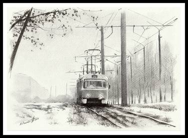 Original Fine Art Train Drawings by Andrey Poletaev