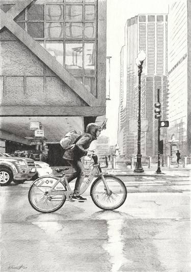 Original Fine Art Bicycle Drawings by Andrey Poletaev
