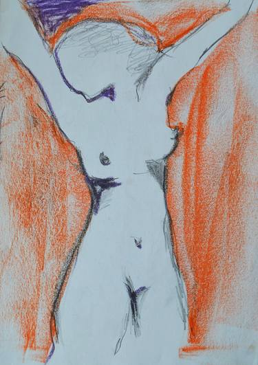 Print of Abstract Expressionism Nude Drawings by Oleksandra Lychak