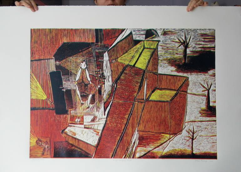 Original Expressionism Women Printmaking by Justyna StefańCzyk