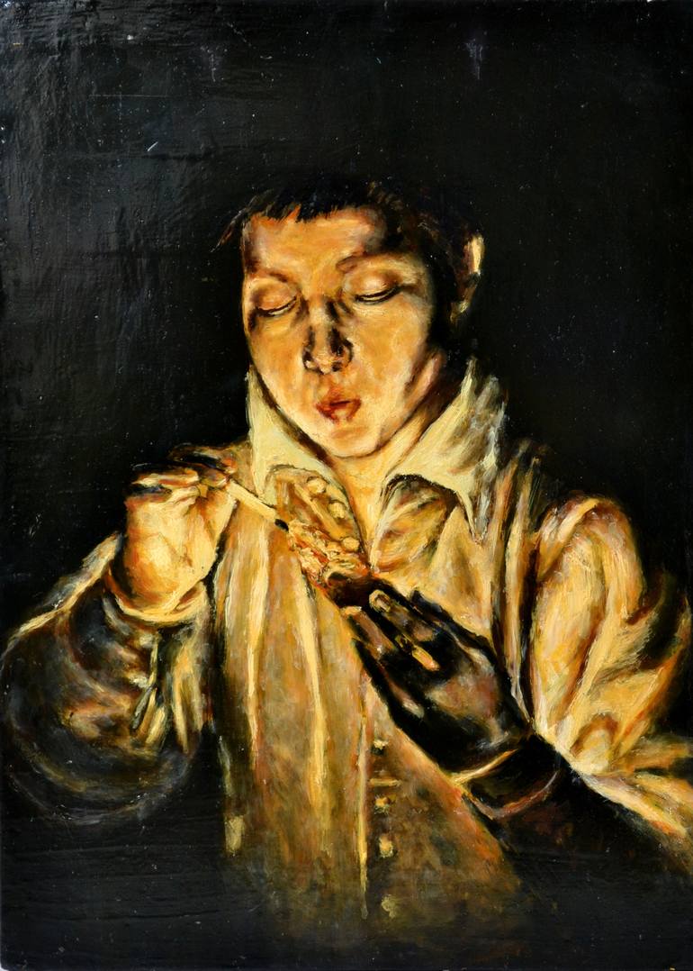 El Greco - Boy Lighting a Candle  repro - Print
