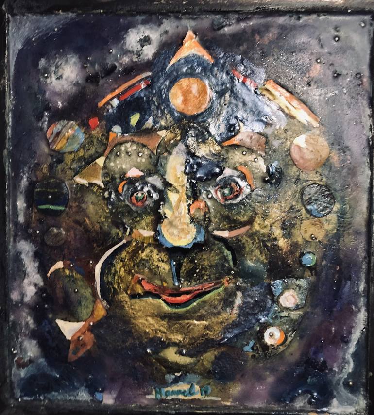 Original Abstract Outer Space Mixed Media by Manuel Tasevski