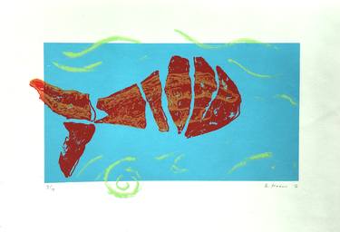 Original Minimalism Fish Printmaking by Andy Mason