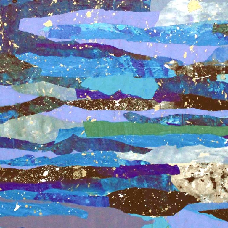 Original Abstract Water Collage by Ethel Vrana