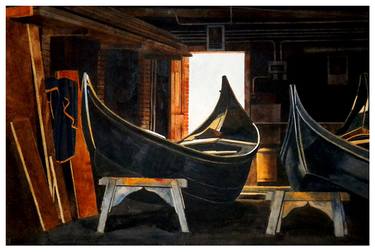 Original Realism Boat Paintings by Luis Mijangos Castellanos