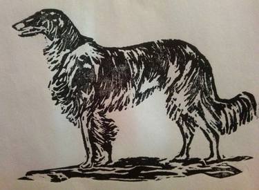 Original Fine Art Dogs Drawings by Jagna Safinska