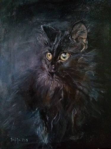 Original Realism Cats Printmaking by Jagna Safinska