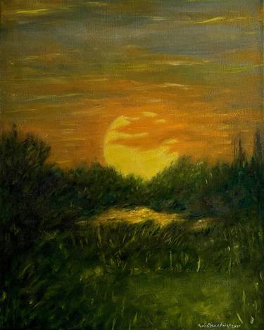 Original Painterly Abstraction Landscape Painting by Arris Grace Hodge