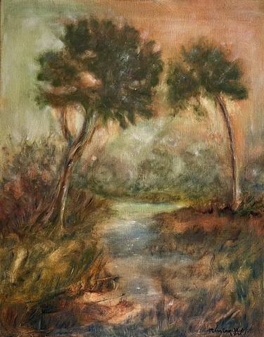 Original Painterly Abstraction Landscape Painting by Arris Grace Hodge