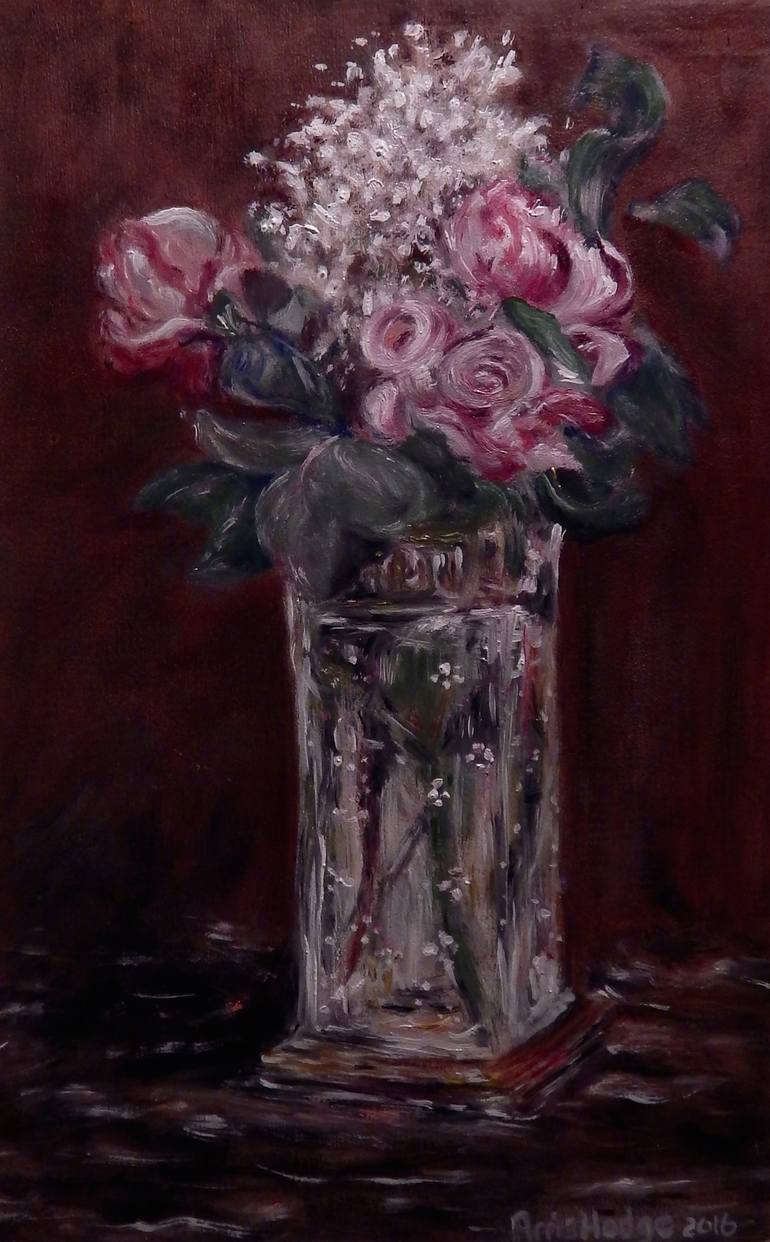 Flowers In A Crystal Vase No 2 Painting By Arris Grace Hodge