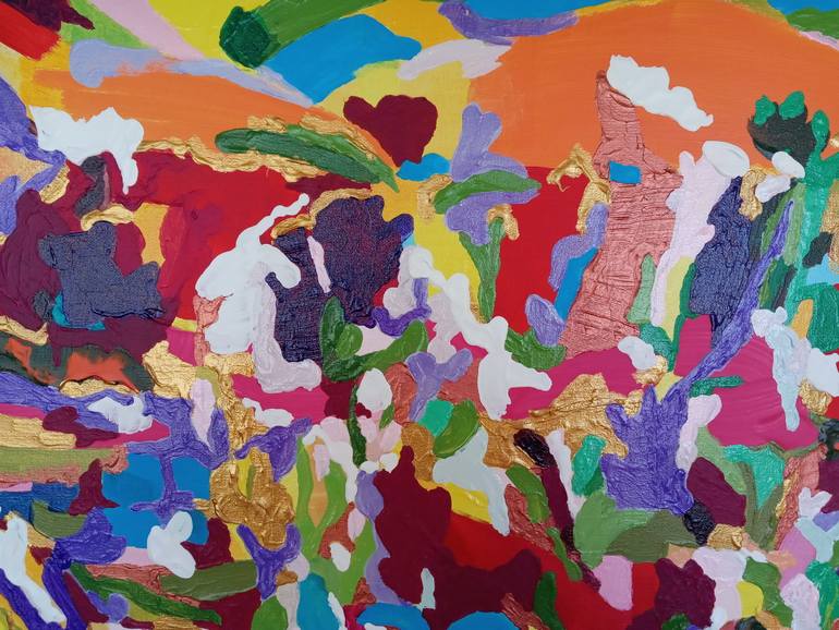 Original Art Deco Floral Painting by Tadeush Zhakhovskyy