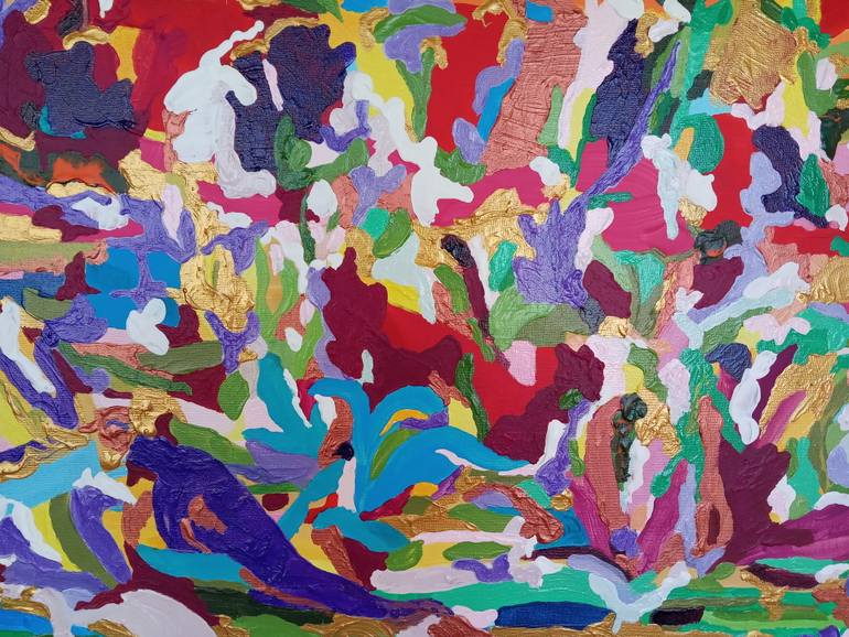 Original Art Deco Floral Painting by Tadeush Zhakhovskyy