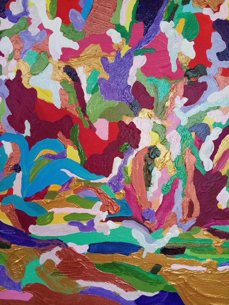 Original Art Deco Floral Painting by Tadeush Zhakhovskyy