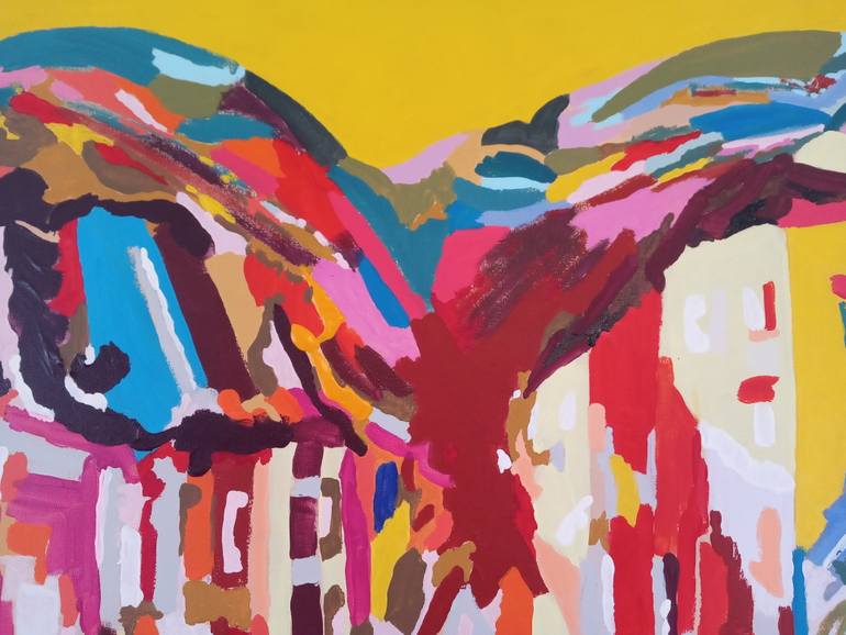 Original Art Deco Cities Painting by Tadeush Zhakhovskyy