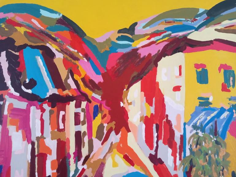 Original Art Deco Cities Painting by Tadeush Zhakhovskyy