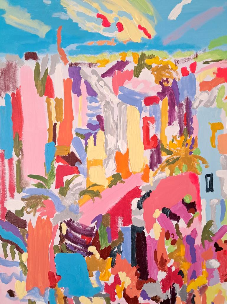 Original Art Deco Cities Painting by Tadeush Zhakhovskyy