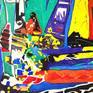 This oil painting is inspired by the famous Sydney Hobart Yacht Race every 26 of december since 45 years.

With bold figures and colours I tried to transform and feel the enormous power of the sea, the windcraft and men in an artwork.

The painting is signed and dated on front, additional signed, dated and titled on the backside