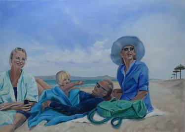 Original Figurative Beach Paintings by Leni Winkelmann