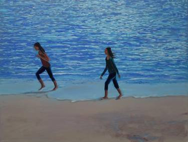 Original Figurative Beach Paintings by Leni Winkelmann
