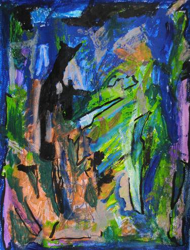 Original Abstract Expressionism People Paintings by Marvin Knopf