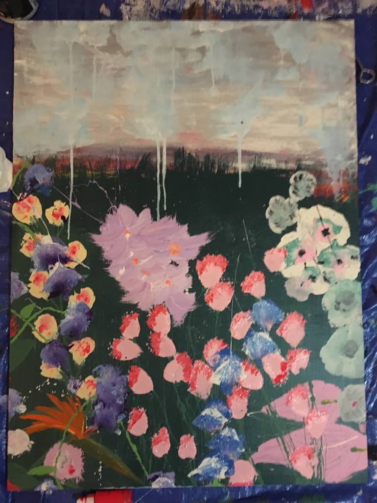 Original Abstract Floral Painting by Nicholas Conlon