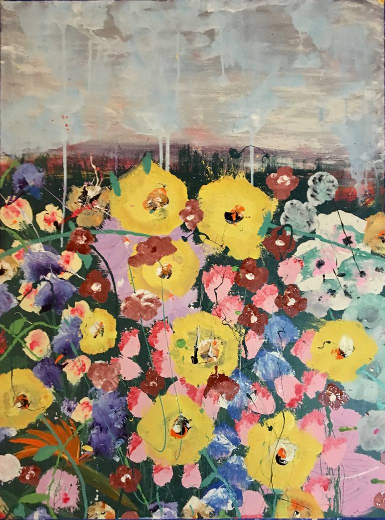 Original Abstract Floral Painting by Nicholas Conlon