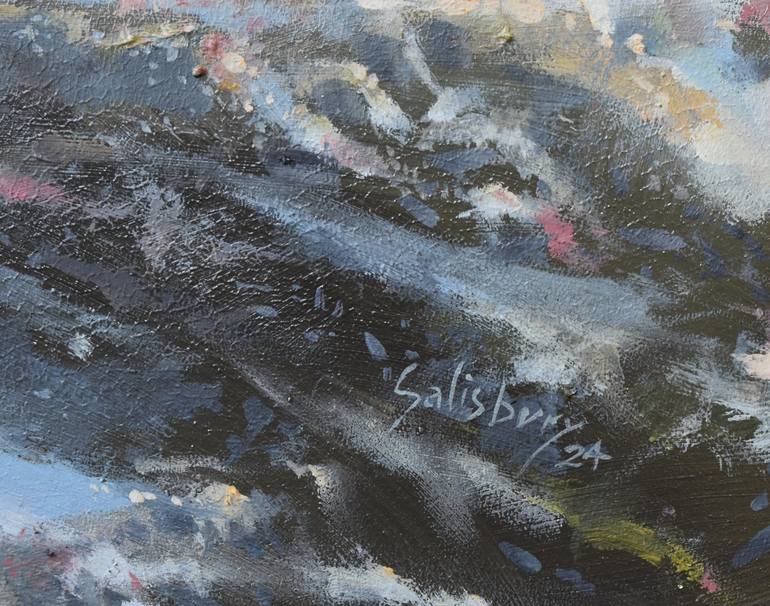 Original Impressionism Beach Painting by Trevor Salisbury