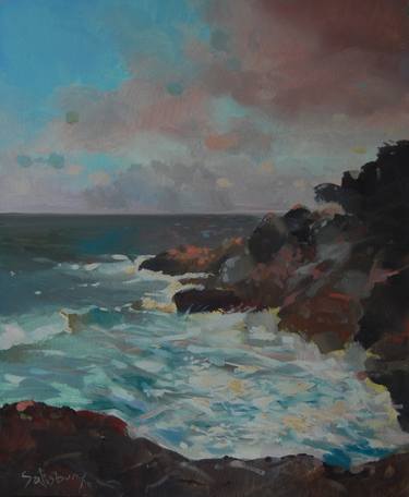 Print of Impressionism Seascape Paintings by Trevor Salisbury