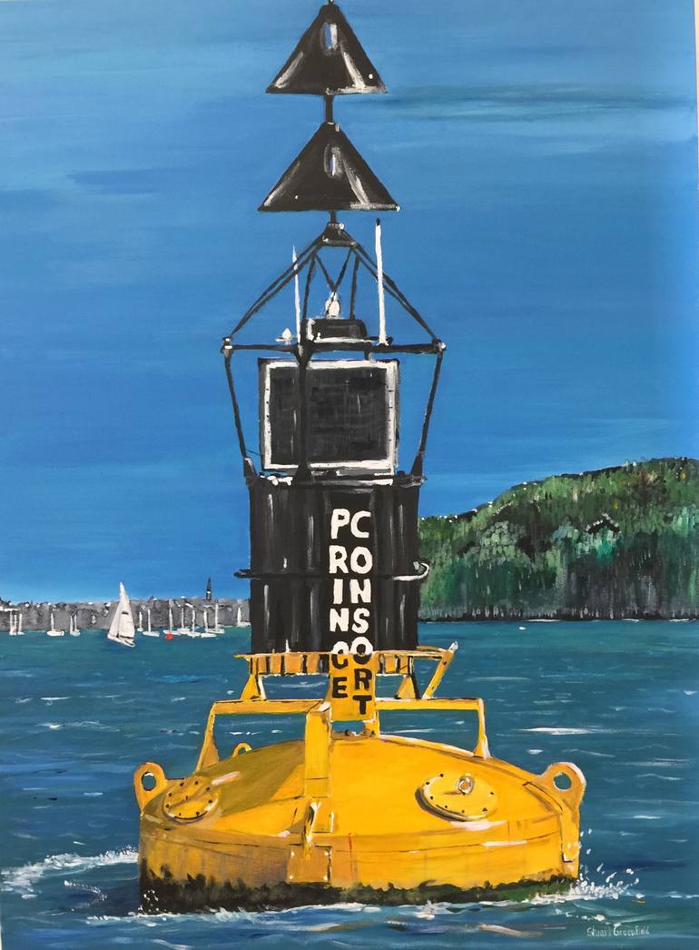 Prince Consort Cardinal buoy off Cowes, Solent, Isle of Wight Painting ...