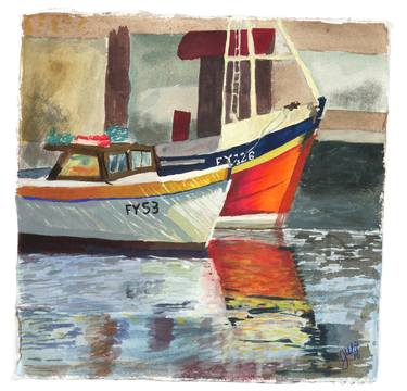 Original Impressionism Boat Paintings by Julie Westmore