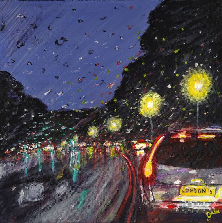 Rainy Drive Painting by Julie Westmore 