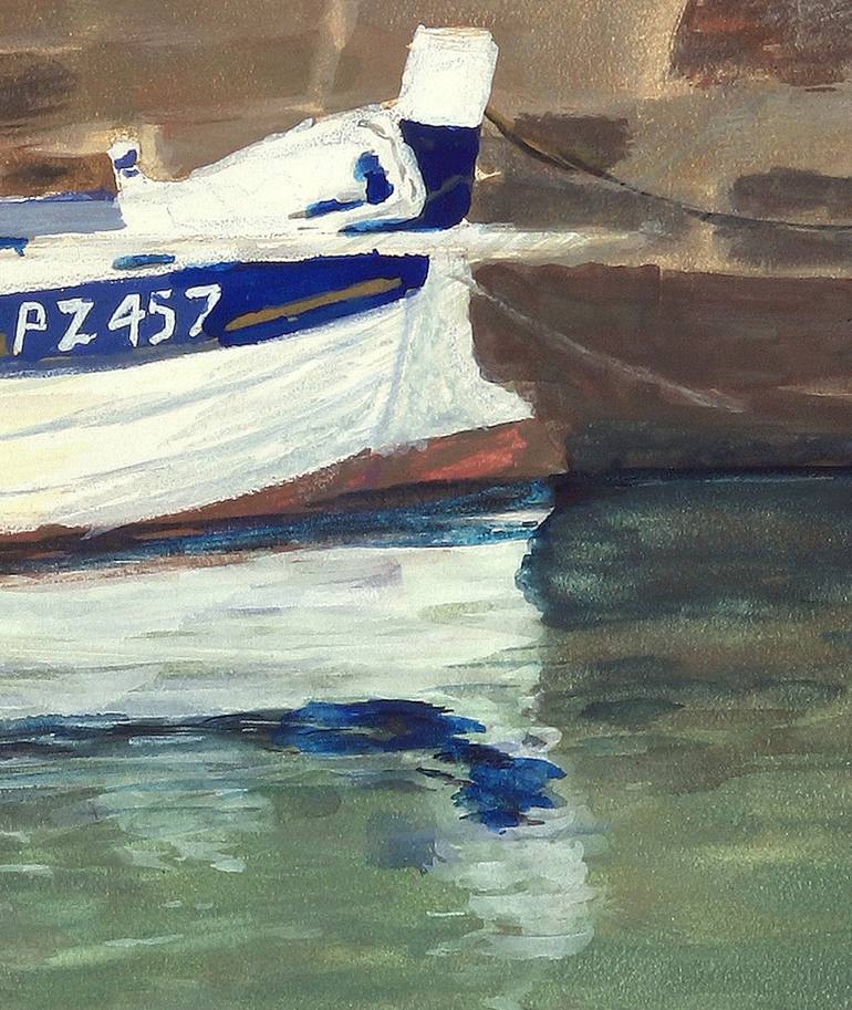 Original Impressionism Boat Painting by Julie Westmore