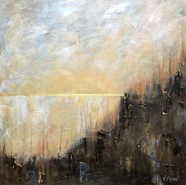 Alabaster Sky | Abstract Landscape with Gold Leaf thumb