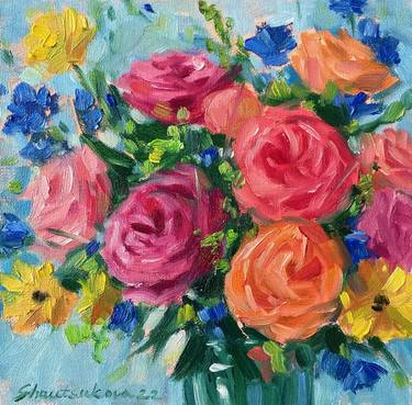 Print of Impressionism Floral Paintings by Yulia Shautsukova