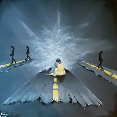 Original Expressionism Fantasy Painting by Judit Szalanczi