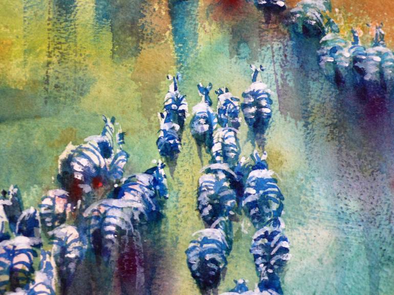 Original Documentary Animal Painting by Kan Srijira