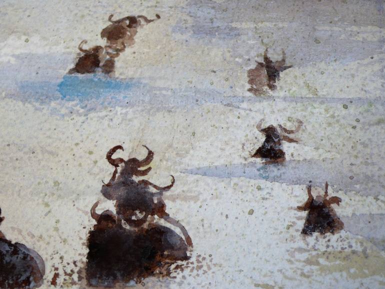 Original Documentary Animal Painting by Kan Srijira