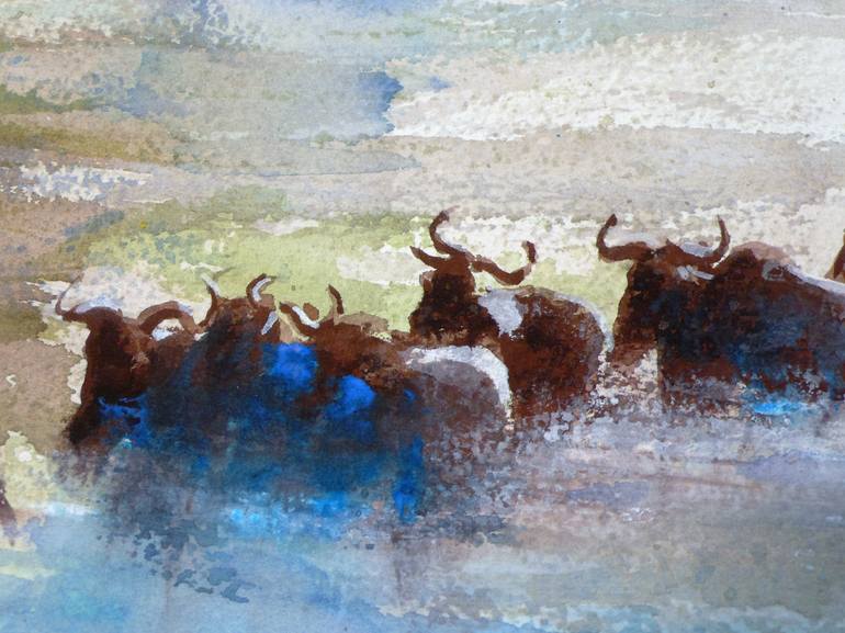 Original Documentary Animal Painting by Kan Srijira