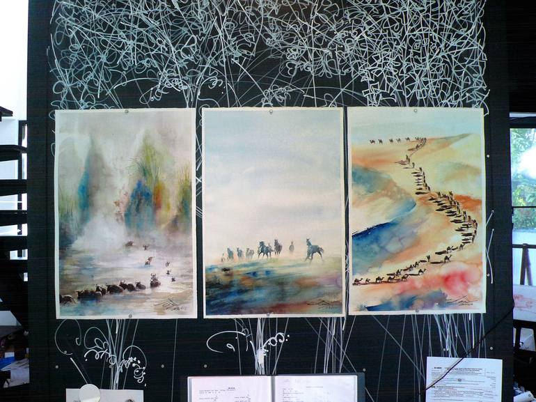 Original Documentary Animal Painting by Kan Srijira