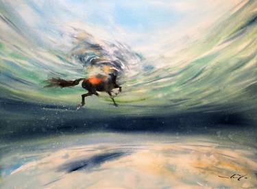 Original Fine Art Horse Paintings by Kan Srijira