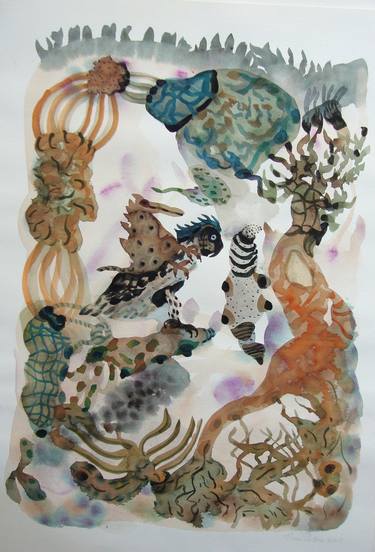 Original Expressionism Animal Drawings by Thea Peters