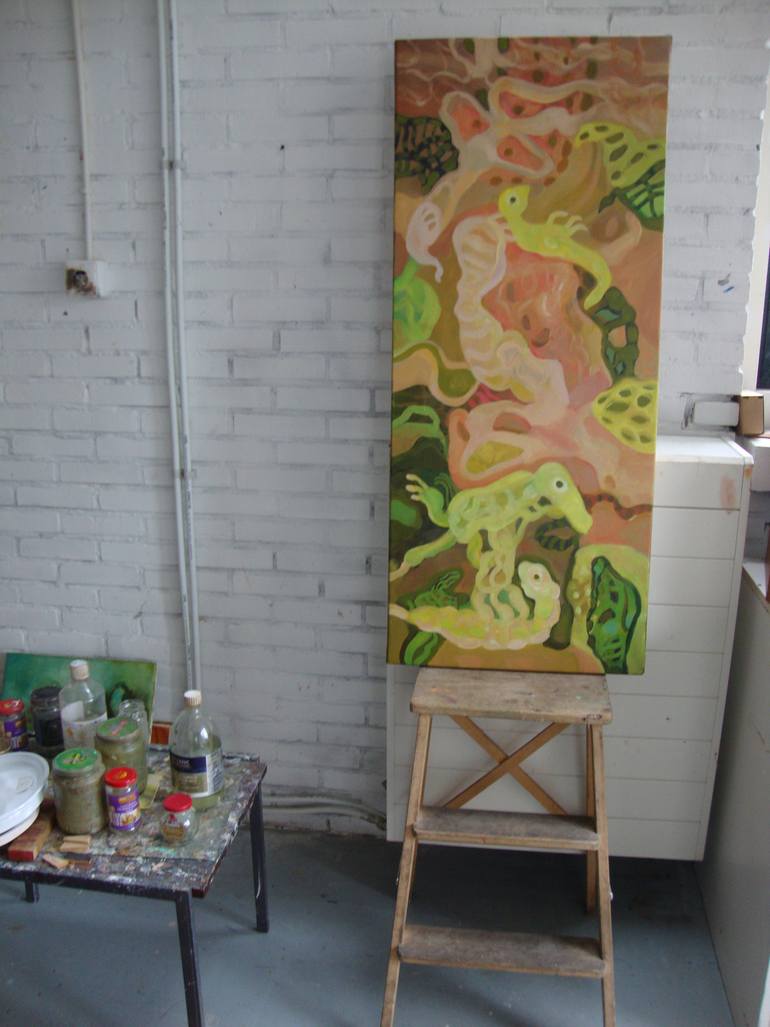 Original Expressionism Animal Painting by Thea Peters