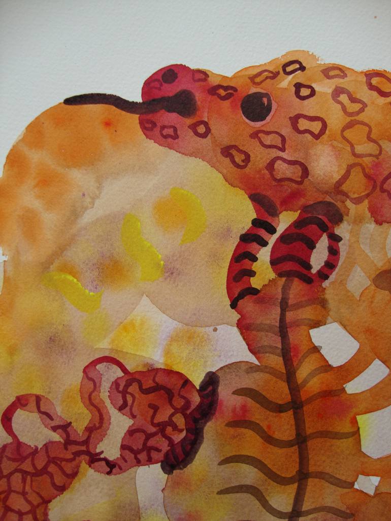 Original Expressionism Animal Drawing by Thea Peters