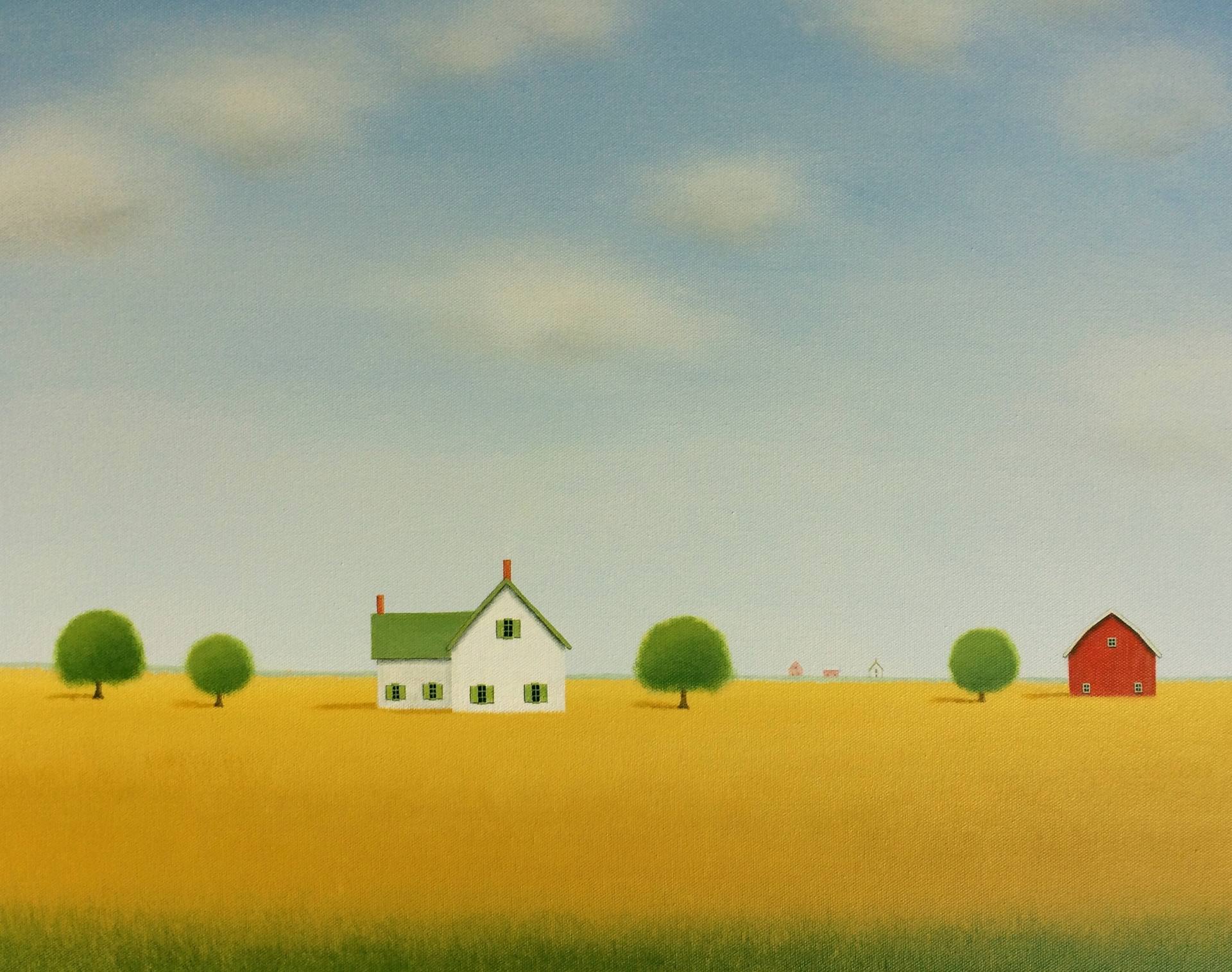 Farmhouse on the Prairie Painting by Sharon France | Saatchi Art