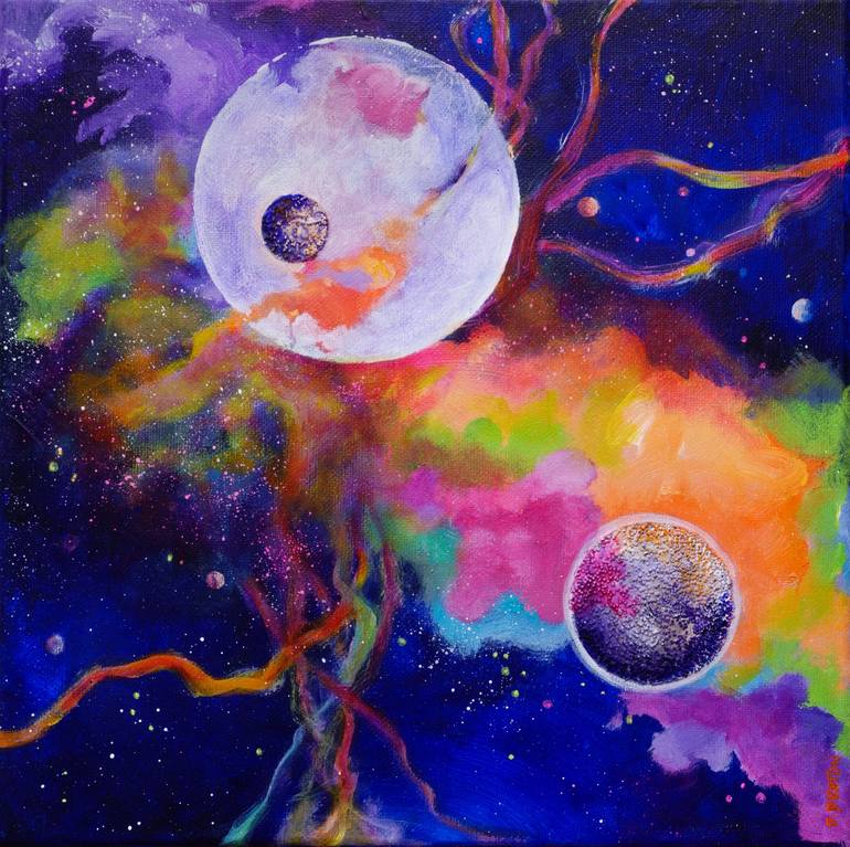 planets abstract painting